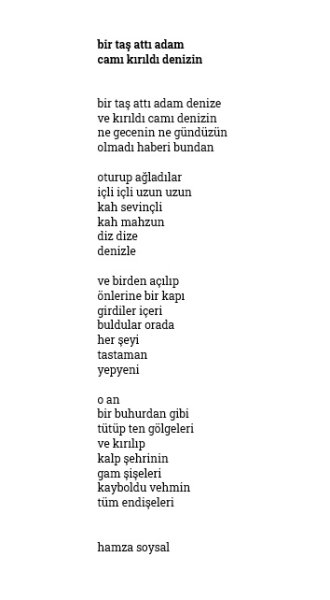 bir taş attı adam camı kırıldı denizin